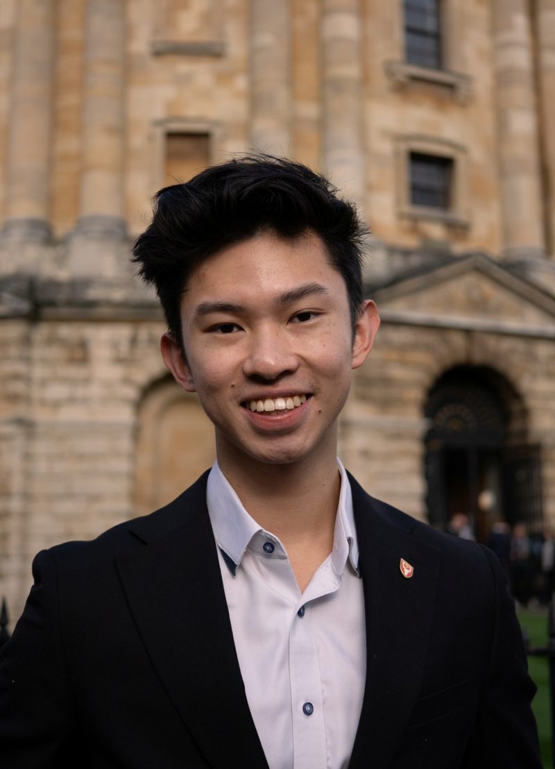 Rayner Chew outside the Radcliffe Camera, Oxford